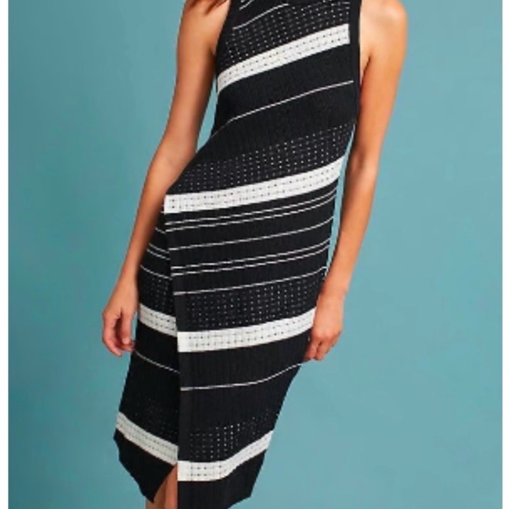 Anthropologie Black and White Striped Dress